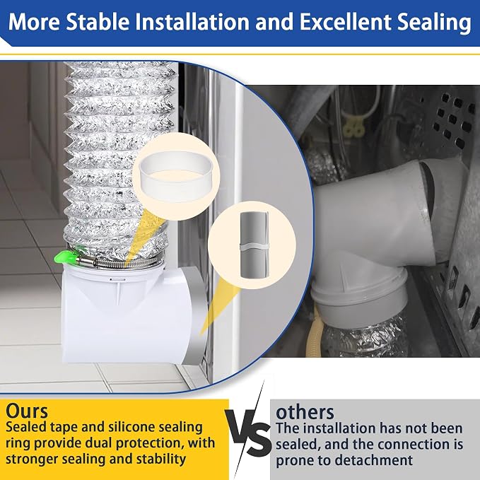 4" Dryer Vent Kit with Hose, Duct Connector and Wall Plate, 90 Degree Dryer Vent Elbow, 4Inch Dryer Vent cover Connector Wall
