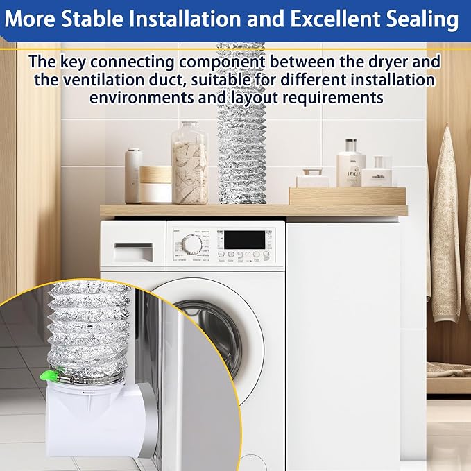 4" Dryer Vent Kit with Hose, Duct Connector and Wall Plate, 90 Degree Dryer Vent Elbow, 4Inch Dryer Vent cover Connector Wall