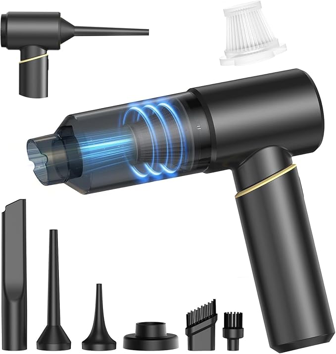 4-in-1 Handheld Vacuum Cordless – 30Min Runtime, 12KPa Suction, 1.25Lbs Lightweight, 75dB Quiet, USB-C Fast Charging