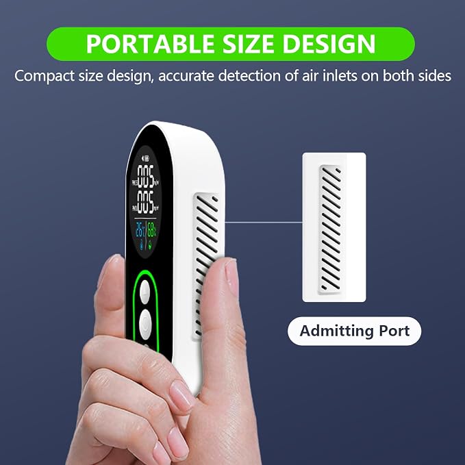4 in 1 PM 2.5 and PM 10 Air Quality Monitor(Temp/Humidity/PM2.5/PM10), Portable PM 2.5 Detector with Alarm Function, 0~1000