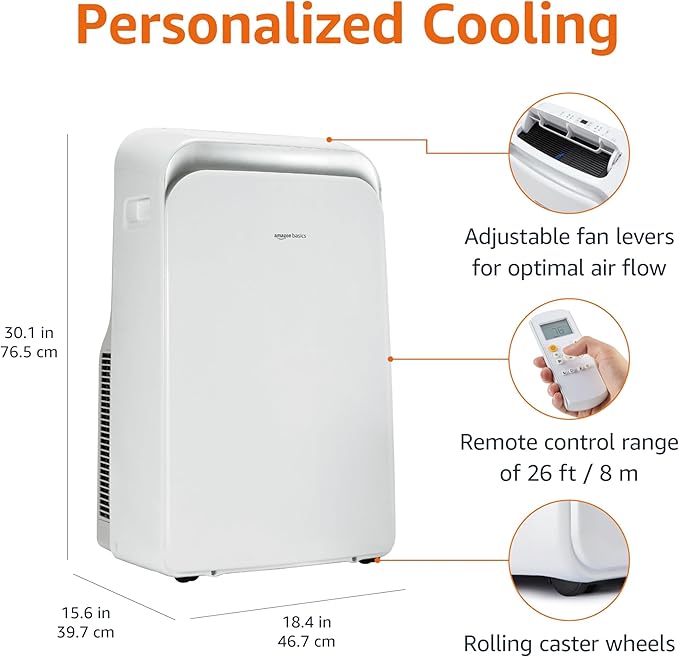 4-In-1 Portable Air Conditioner with Remote, Timer, Sleep Mode, Auto Swing, Cool/Heat/Dry/Fan-Only Functions, alternate