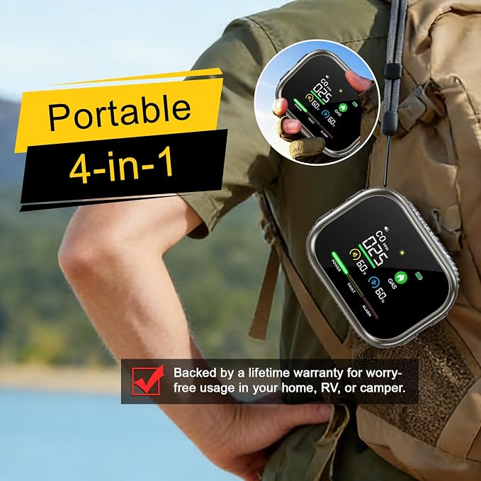 4 in 1 Upgrade Portable Carbon Monoxide Detectors Plug in, CO Detector & Natural Gas Leak Detector for Home, alternate