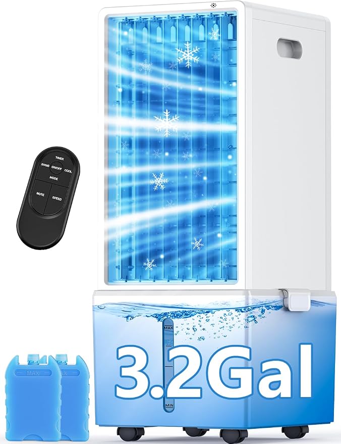 4-IN-1 Windowless Air Conditioner w/3.2-Gal Tank for 24H Cooling, 4 Wind Speeds & 4 Modes, LED Touch Screen, Waterless Alert