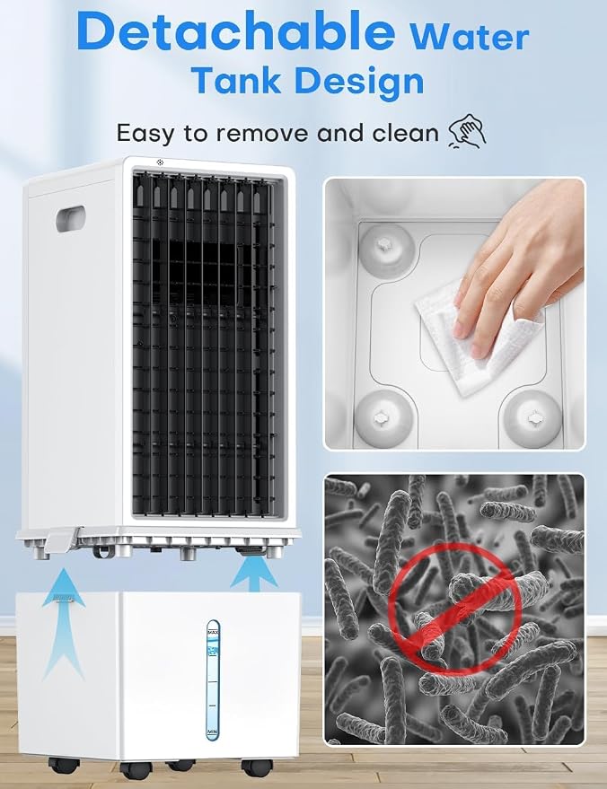 4-IN-1 Windowless Air Conditioner w/3.2-Gal Tank for 24H Cooling, 4 Wind Speeds & 4 Modes, LED Touch Screen, Waterless Alert