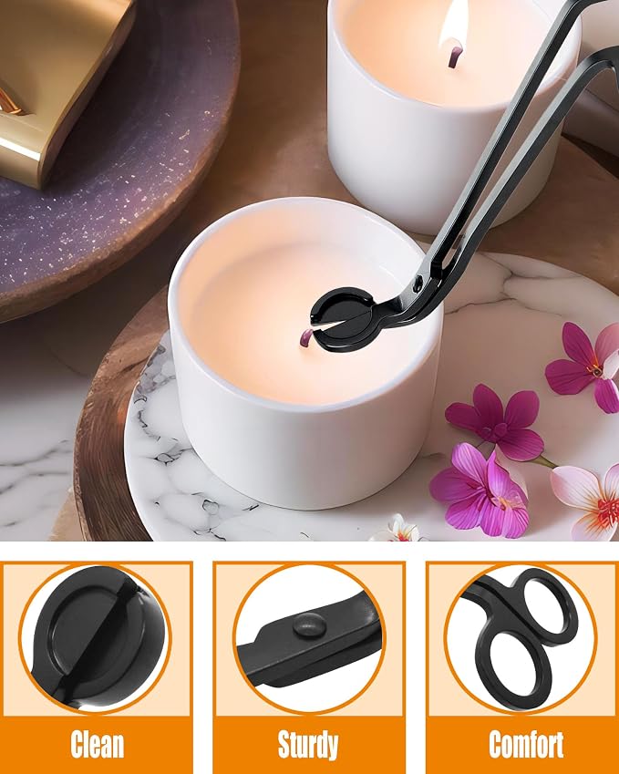 4 in1 Candle Accessory Set with Rechargeable Candle Lighter, Candle Wick Trimmer, Candle Wick Snuffer, Candle Wick Dipper