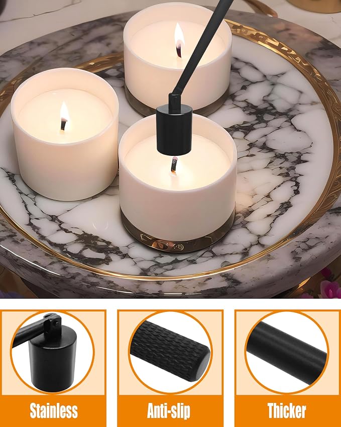 4 in1 Candle Accessory Set with Rechargeable Candle Lighter, Candle Wick Trimmer, Candle Wick Snuffer, Candle Wick Dipper