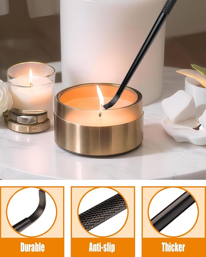 4 in1 Candle Accessory Set with Rechargeable Candle Lighter, Candle Wick Trimmer, Candle Wick Snuffer, Candle Wick Dipper