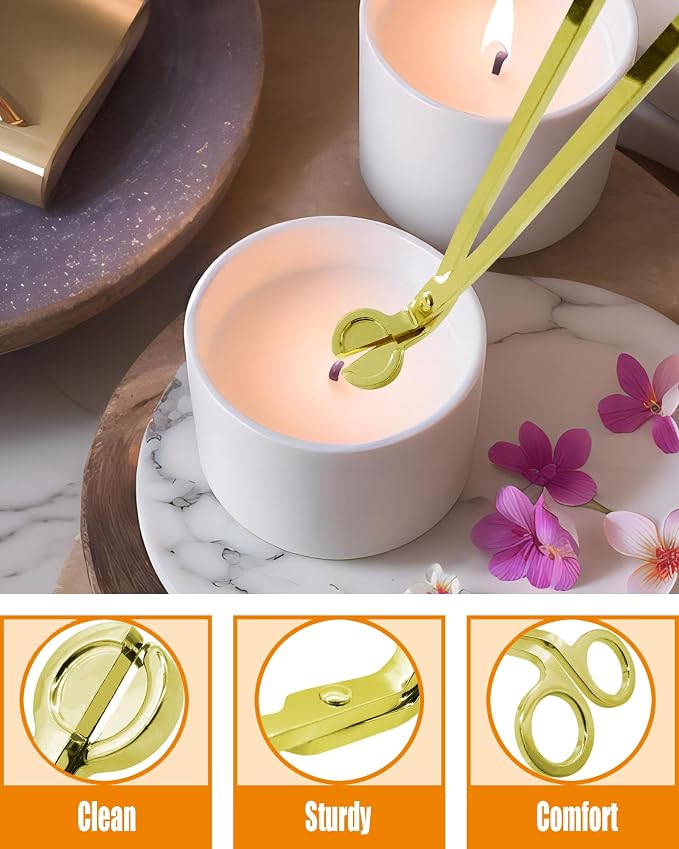 4 in1 Candle Accessory Set with Rechargeable Candle Lighter, Candle Wick Trimmer, Candle Wick Snuffer, Candle Wick Dipper