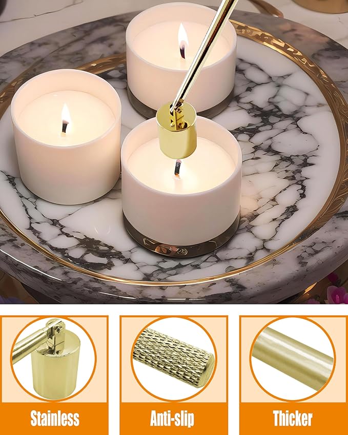 4 in1 Candle Accessory Set with Rechargeable Candle Lighter, Candle Wick Trimmer, Candle Wick Snuffer, Candle Wick Dipper