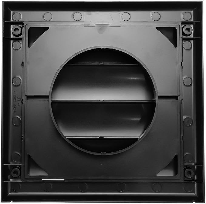 4" Inch (7.5'' x 7.5") Pack of 2 Exhaust Vent Cover - Black - Dryer Vent Hood - Louvered Dryer Duct Vent Cover, alternate