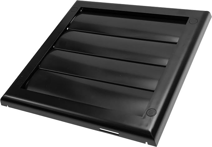 4" Inch (7.5'' x 7.5") Pack of 2 Exhaust Vent Cover - Black - Dryer Vent Hood - Louvered Dryer Duct Vent Cover, alternate