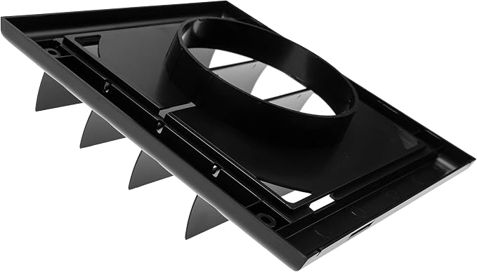 4" Inch (7.5'' x 7.5") Pack of 2 Exhaust Vent Cover - Black - Dryer Vent Hood - Louvered Dryer Duct Vent Cover, alternate
