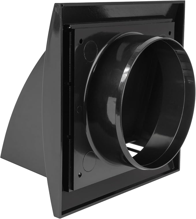 4 Inch Black Dryer Vent Hood/Duct Cover for Walls or Ceiling/ABS Plastic Protection Hood With Rain Cover and, alternate view