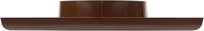 4" Inch Brown Exhaust Vent Cover – Durable ABS Plastic Louvered Square Exterior Hood with Gravity Flaps and Flange
