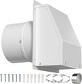 4 Inch Dryer Vent Cover Outside, Hooded Wall Vent with Screen & Damper - Stainless Steel Wall Exhaust Vent, Wall Vents Cover