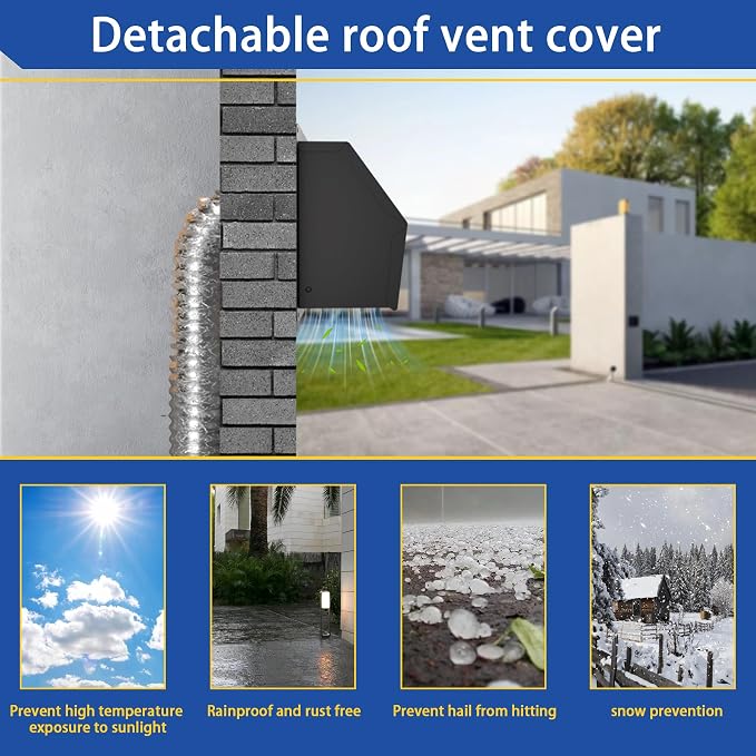 4 Inch Dryer Vent Cover Outside with Removable Mesh, Exterior Vent Cover External Cap with Rubber Cushioned Non-Return Flap