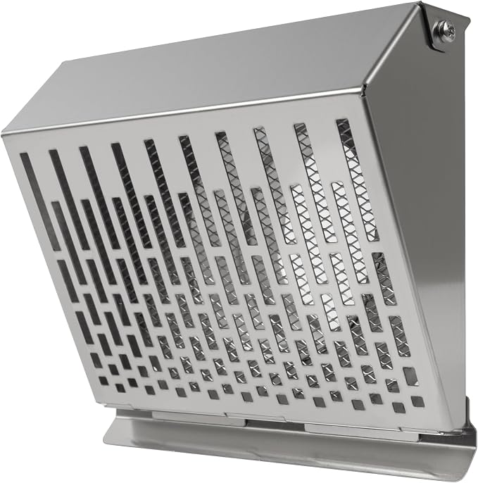 4" Inch Exhaust Vent Cover with Rubber Gasket - Stainless Steel - Robust Weatherproof Outdoor Air Exhaust Box