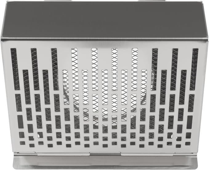 4" Inch Exhaust Vent Cover with Rubber Gasket - Stainless Steel - Robust Weatherproof Outdoor Air Exhaust Box, alternate view