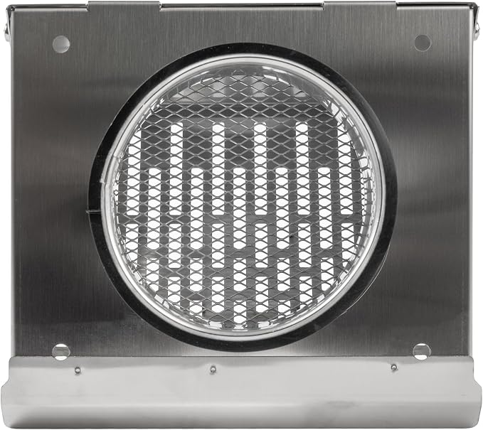 4" Inch Exhaust Vent Cover with Rubber Gasket - Stainless Steel - Robust Weatherproof Outdoor Air Exhaust Box, alternate view