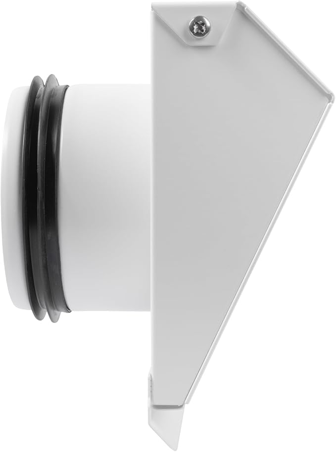 4" Inch Exhaust Vent Cover with Rubber Gasket - White Galvanized Steel - Robust and Weatherproof Outdoor Air, alternate view
