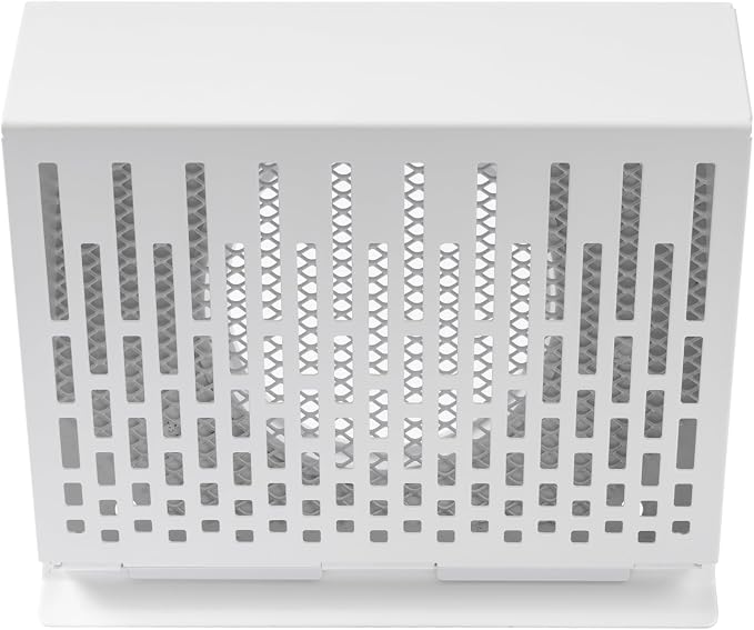 4" Inch Exhaust Vent Cover with Rubber Gasket - White Galvanized Steel - Robust and Weatherproof Outdoor Air, alternate view