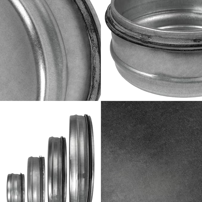 4 Inch Galvanized Steel Dryer Vent Cap with Rubber Gasket – Airtight Metal Duct End Cap Plug, Leak-Proof Indoor, alternate