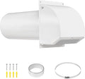 4 Inch Hooded Wall Vent with Screen, Damper, 8-1/4" Length Duct, 14 Gauge Steel Vent Covers for Wall, Wall Vent