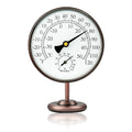 4 Inch Indoor Thermometer with Humidity Reading, Brass Indoor Temperature Gauge with Stand, Room Analog Temperature and