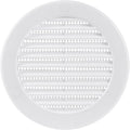 4" Inch Opening Diameter / White Round Vent External Grille with Protective Mesh - Lightweight Plastic Register