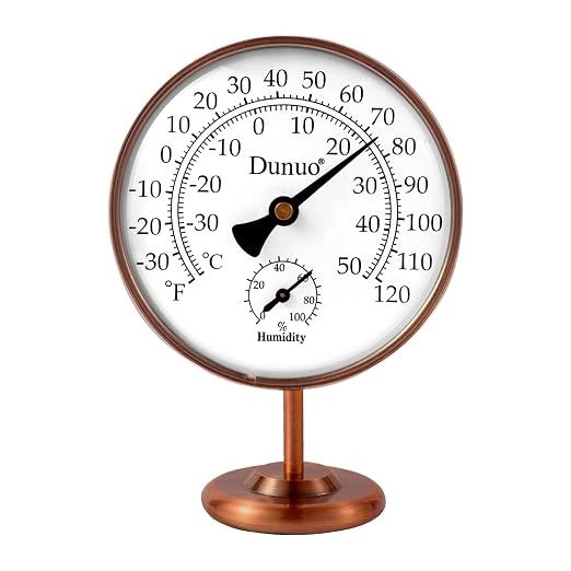 4-inch Outdoor Thermometer Hygrometer, Indoor Humidity Meter, Temperature Monitor Gauge for Home, Room, Office, Patio, House
