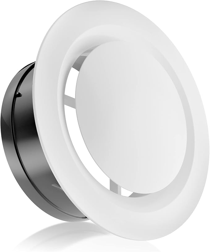 4 Inch Soffit Vent, Adjustable Air Vent Cover, ABS Round Ceiling Vent Covers for Living Room, Attic, Bathroom