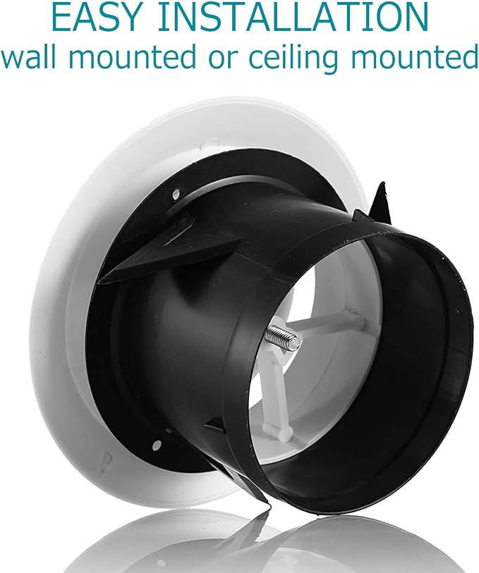 4 Inch Soffit Vent, Adjustable Air Vent Cover, ABS Round Ceiling Vent Covers for Living Room, Attic, Bathroom, alternate view