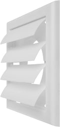4 Inch Vent Cover - White Plastic Shutter Wall Vent Cover - Louvered Vent Cover for Outdoor - Hood Vent, Exhaust