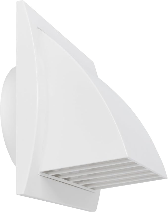 4 Inch White Dryer Vent Hood/Duct Cover for Walls or Ceiling/ABS Plastic Protection Hood With Rain Cover and