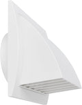 4 Inch White Dryer Vent Hood/Duct Cover for Walls or Ceiling/ABS Plastic Protection Hood With Rain Cover and