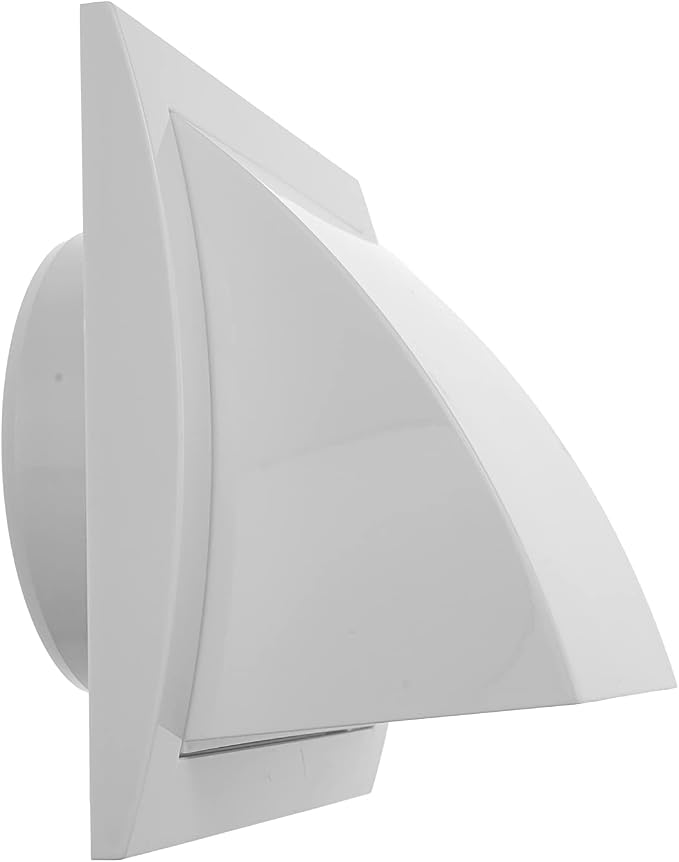 4 Inch White Dryer Vent Hood/Duct Cover for Walls or Ceiling/ABS Plastic Protection Hood With Rain Cover and, alternate view