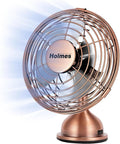 4" Mini Heritage Desk Fan, USB-Powered, Single Speed, 4 Blades, Adjustable 100° Head Tilt, Metal Construction, Ideal for