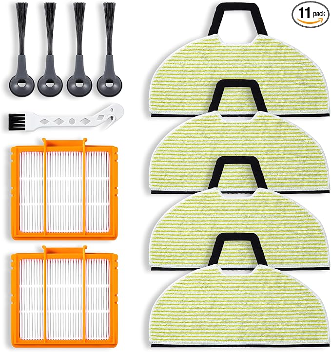 4 Mop Pads Replacement Parts for Shark RV2610WA, AV2610WA, RV2620WD, RV2410WD AI Ultra 2-in-1 Robot Vacuum and Mop