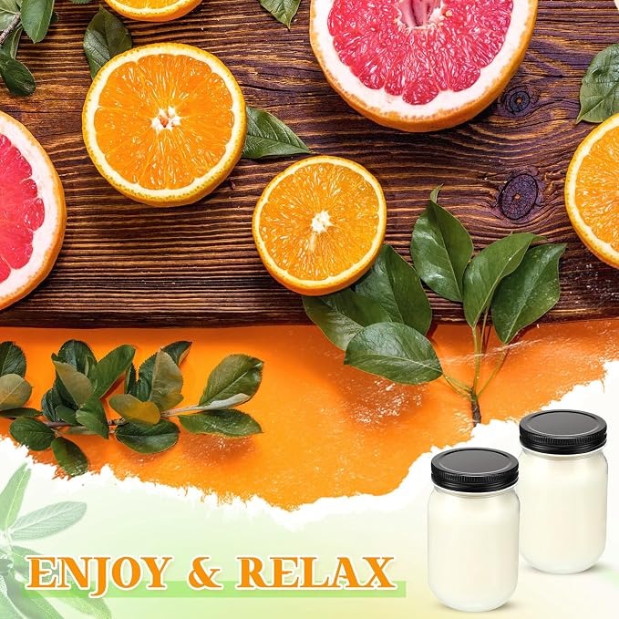 4 Pack 12 oz Mason Jar Soy Candle with Essential Oils Scented Soy Wax Candles up to 60 Hours Burn Time Gift for Easter Home