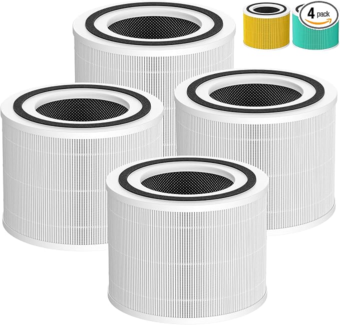 4 Pack 14 Replacement Filter Compatible with Puro 240 Air Purifier, 3-in-1 Main Filter True HEPA 14 Replacement with