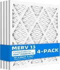 (4 Pack) 16 3/8x21 1/2x1 Furnace Air Filters, MPR 1900 & FPR 10, MERV 13 Pleated Air Filter (Actual Size: 16