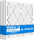 (4 Pack) 20x24x1 Furnace Air Filters, MPR 1900 & FPR 10, MERV 13 Pleated Air Filter (Actual Size: 19.75" x 23.75" x 0.75")
