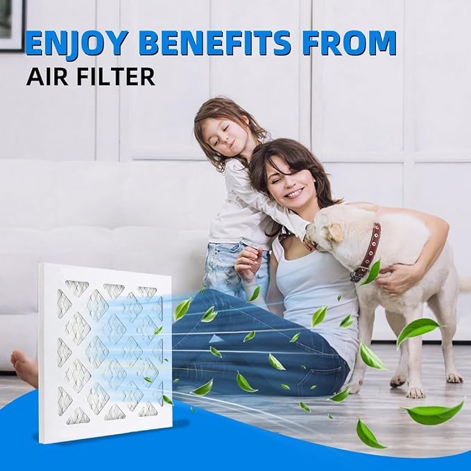 (4 Pack) 20x24x1 Furnace Air Filters, MPR 1900 & FPR 10, MERV 13 Pleated Air Filter (Actual Size: 19.75" x 23.75" x 0.75")
