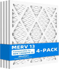 (4 Pack) 20x25x1 Furnace Air Filters, MPR 1900 & FPR 10, MERV 13 Pleated Air Filter (Actual Size: 19 3/4"x 24 3/4" x 3/4")