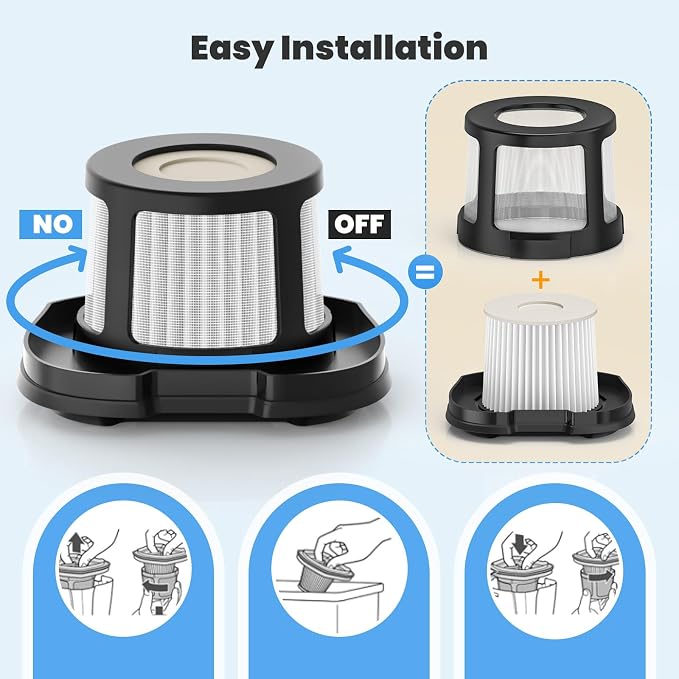 4 Pack 2284w Vacuum Replacement Filter for Pet Hair Eraser Filter Hand Vacuum 2284W 2390 2389 2390A, alternate view 6