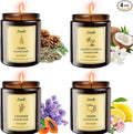 4 Pack 28oz Scented Candles, Soy Wax Jar Candles, Coconut Vanilla, Cedar, Lemon, Lavender, Scented Candles for Home, Fall