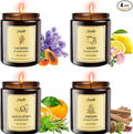 4 Pack 28oz Scented Candles, Soy Wax Jar Candles, Lemon, Lavender, Sage & Citrus, Fireside, Scented Candles for Home, Fall