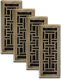 (4-Pack) AJH412-A Oriental Floor Register, 4x12 Inches, Antique Brass Finish, product image
