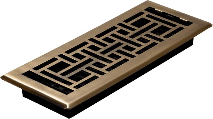 (4-Pack) AJH412-A Oriental Floor Register, 4x12 Inches, Antique Brass Finish, alternate product view 2