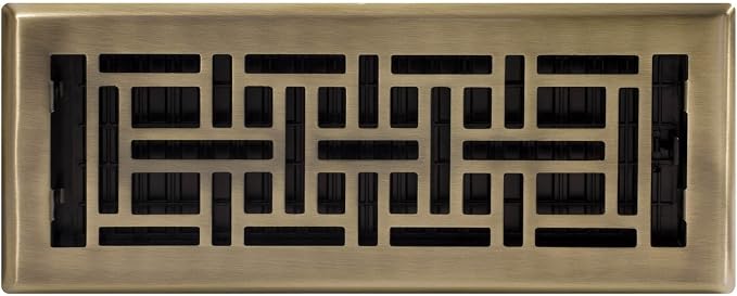 (4-Pack) AJH412-A Oriental Floor Register, 4x12 Inches, Antique Brass Finish, alternate product view 3